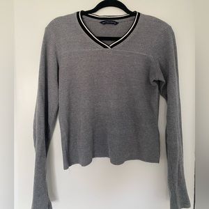 Grey Waffle Knit Abercrombie & Fitch Sweater